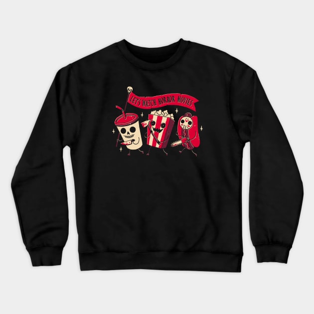 Midnight Horror Movie Crewneck Sweatshirt by DinoMike